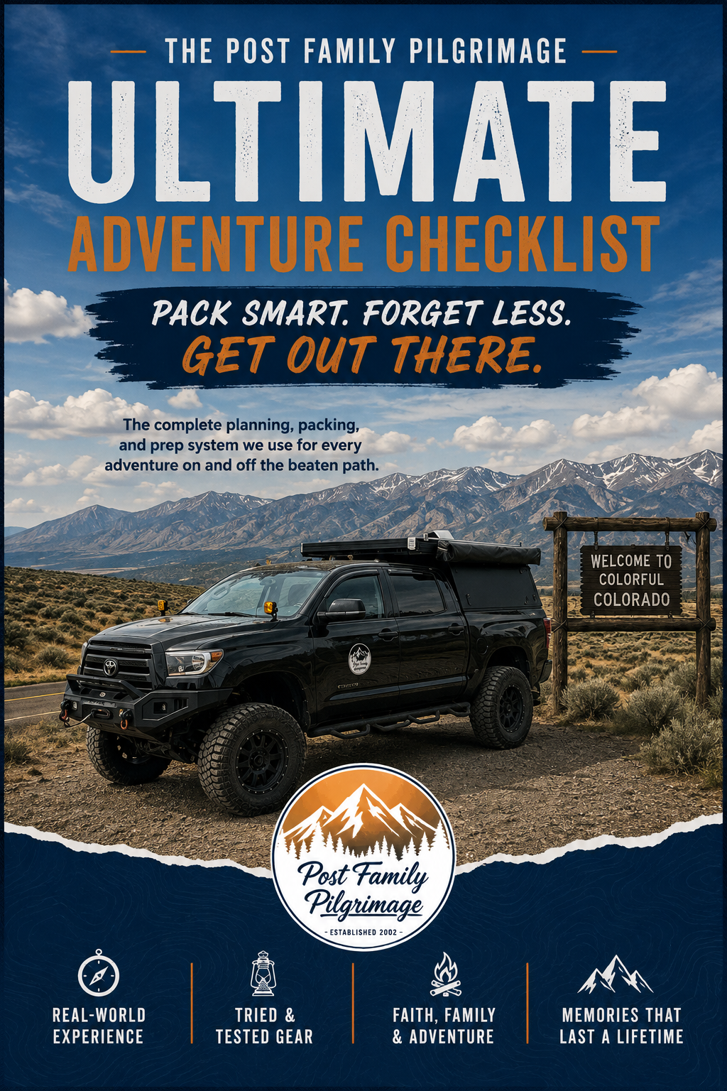 The Post Family Pilgrimage Ultimate Adventure Checklist digital download cover